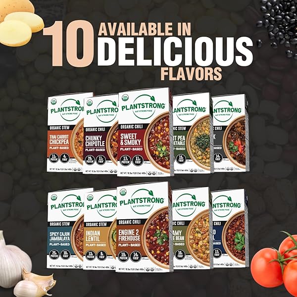 PLANTSTRONG KITCHARI INDIAN LENTIL STEW SOUP – ORGANIC, PLANT-BASED, NON-GMO, VEGAN, HIGH PROTEIN STEW SOUP