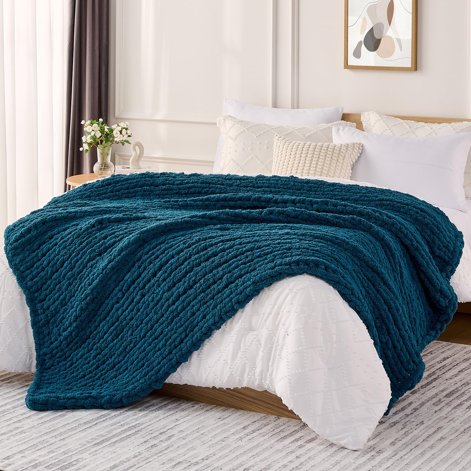 L'AGRATY Chunky Knit Blanket