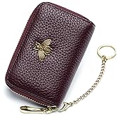 imeetu RFID Credit Card Holder, Small Leather Zipper Card Case Wallet for Women