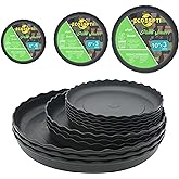 ECOESPTI 12Pcs Plant Saucer, 6 8 10 Inch Durable Plastic Plant Tray, Black Round Plant Pot Saucers, Drip Tray for Indoor and