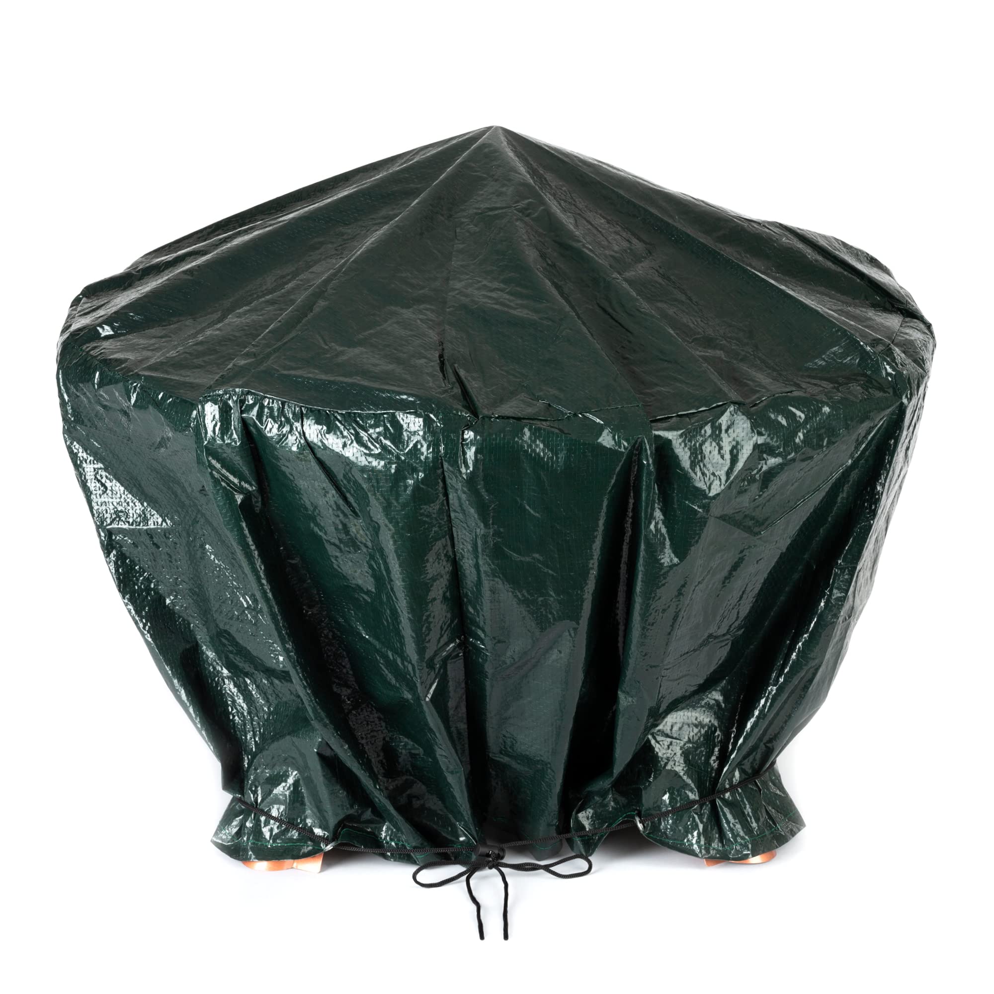 LIVIVO Heavy Duty Round Fire Pit Cover – Waterproof Outdoor BBQ & Firepit Protector with Drawstring, UV-Resistant Tearproof Rain Shield – Fits Firepits Up to 84cm Diameter (Green)