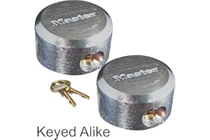 Master Lock 6271KA 2 Pack - 2-7/8in. ProSeries Reinforced Hidden Shackle Rekeyable Pin Tumbler Keyed Alike Padlock, Chrome