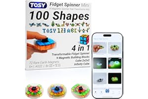 TOSY Magnet Fidget Spinner Mini - 8 Blocks, 3 in 1 Toy: Transformable Fidget Spinner, Infinity Cube, 2x2 Puzzle Cube, Christm