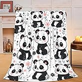 Panda Blanket Cute Pandas Throw Blanket Soft Warm Cozy Fleece Fuzzy Plush Flannel Blankets Gifts for Girls Women Boys Kids Adults 40"X50"