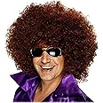 United States of Oh My Gosh Afro Wig, Bob Ross Style Lace Front Glueless Wigs Human Hair, Heat-Resistant Synthetic Men Wig, Unisex, Men, Women, Anime Cosplay, Funny Halloween Wigs for Party - Brown