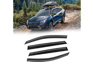 CMVT Auto Window Visors for 2020-2024 Subaru Outback, Rain Guards Vent Shade Deflector Dark Smoke 2021 2022 20 21 22 23 2024, Tape-On, 4PCS