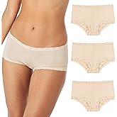 Maidenform Women's Underwear Boy Shorts Pack, 3-Pack, Microfiber Boy shorts Underwear Women Pack, Lace Panties for Women