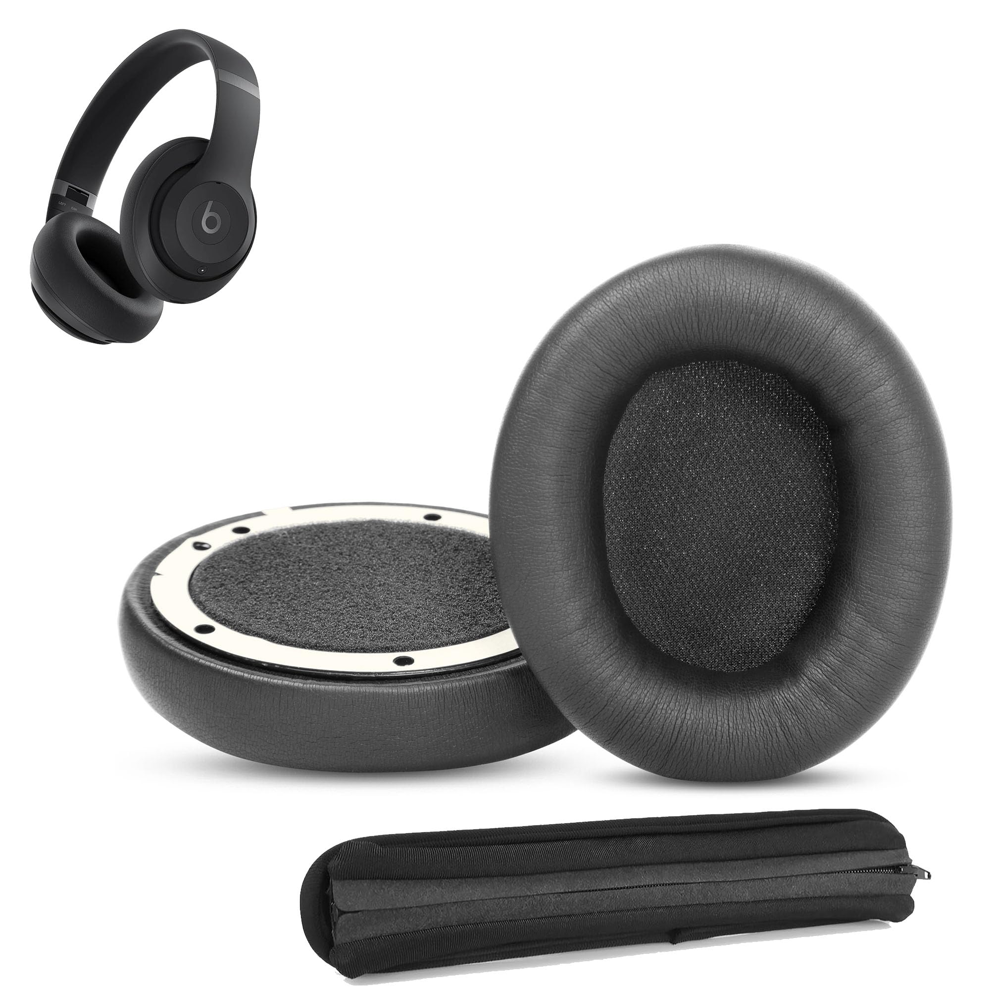 Studio Pro Ear pads and Headband Cover Replacements Compatible with Studio Pro Headphone Earpads Cushion (Protein Leather/Memory Foam) Headband Cushion with Breathable Fabric