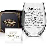 DYJYBMY You Are Beautiful Amazing Victorious Capable Stemless Wine Glass With Gifts Box, Eccl. 3:11, Rom. 8:37, Inspirational Bible Pray Wine Tumbler, Christian Gifts For Religious Followers Friend