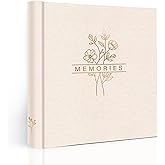 Holoary Photo Album 4x6 200 Photos with Writing Area, 200 Pockets Picture Album, Linen Fabric Cover Big Picture Book for Photos, 4x6 Photo Albums for Memories Family Weddings Travel(Beige)