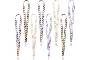 SPAKON 8 Pieces Autism Awareness Lanyard Puzzle Printed Lanyard with Swivel Hook Autism Lanyards for ID Badges Key Chain for Autism Asperger's Awareness Multi Color