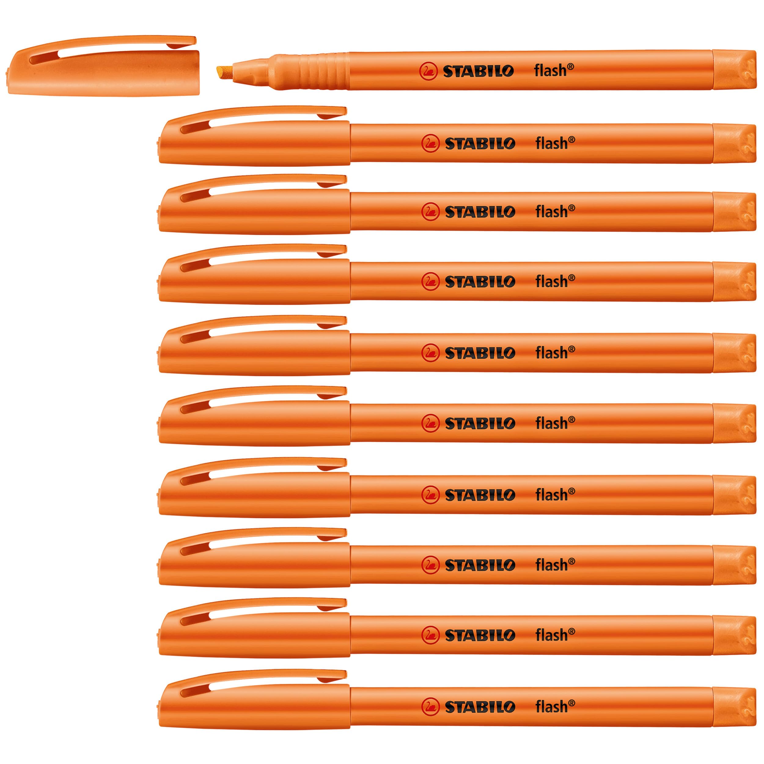 STABILO Highlighter flash - Pack of 10 - orange