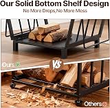AMAGABELI Firewood Rack 14.2"x12.6" Indoor/Outdoor Log Holder Steel view 4