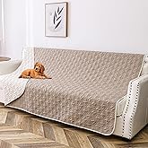 Bigbeer Waterproof Couch Cover for Dogs Washable, Reversible Dog Bed Blanket Pet Sofa Furniture Protector(68x82 Inch, Cream+Khaki)