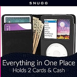 iPod Classic Case, Snugg Black Leather Flip Case
