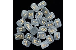 ZAICUS Smoky Quartz Crystal Runes - Elder Futhark Rune Stones Engraved Gemstone Runes for Beginners Healing Crystal Set Lattering Norse Pagan Altar Supplies Wiccan Reiki Healing Witchy Gifts for Women