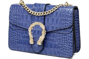 MYHOZEE Crossbody Bags for Women - Snake Printed Clutch Purses Leather Chain Shoulder Bags Evening Handbags