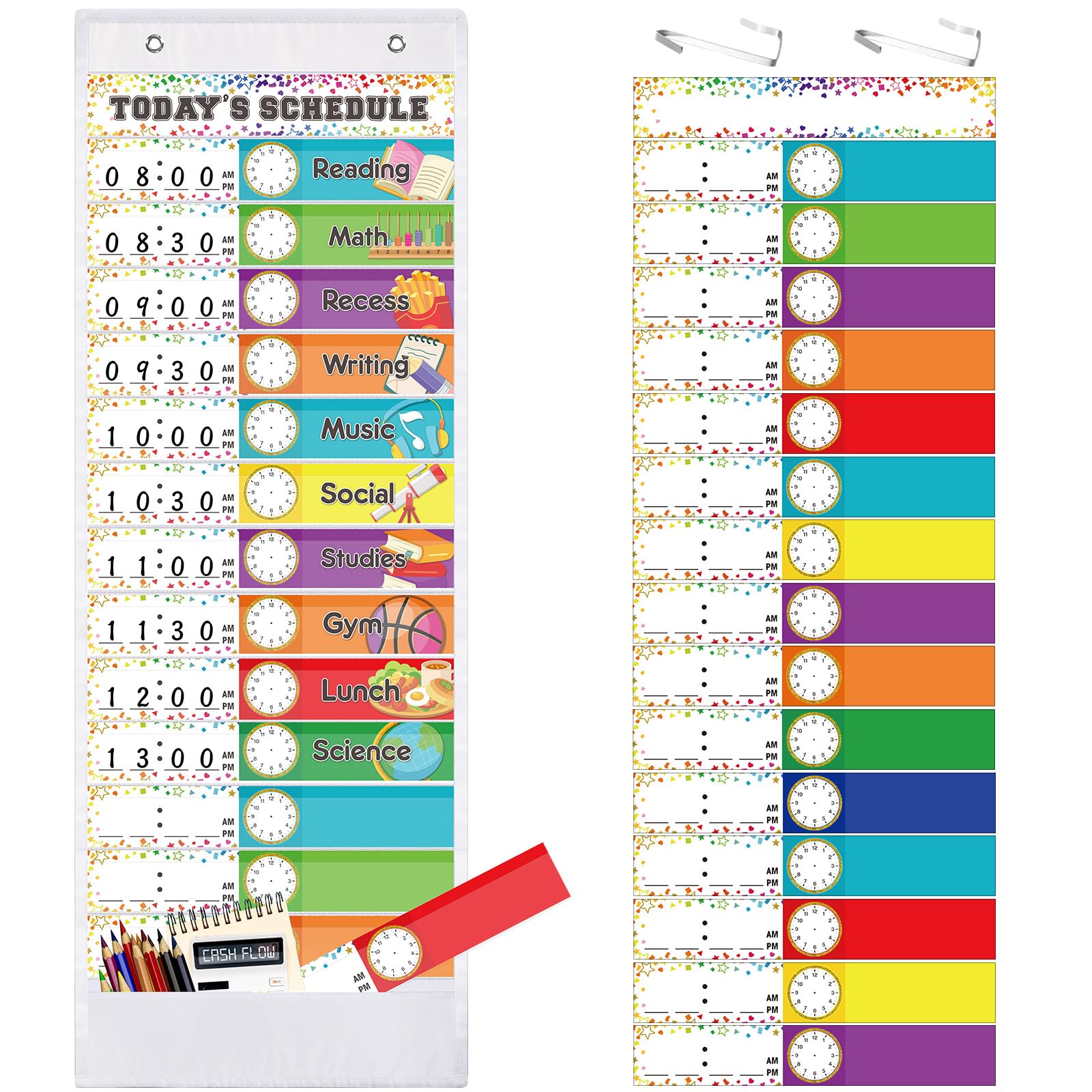 Mua 1 Set Today's Schedule Pocket Chart Confetti Class Pocket Charts