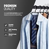 KEPLIN Space Saving Black Plastic Coat Hangers 20 Pack Swivel Non Slip view 3