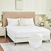 Yuurom King Fitted Sheet Only, Corner Straps Ultra Soft Brushed Microfiber Hotel Quality Bottom Sheet, Deep Pocket Fits 8-14 inches Mattresses, Luxury Durable Sheets for King Size Bed, White