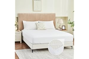 Yuurom King Fitted Sheet Only, Corner Straps Ultra Soft Brushed Microfiber Hotel Quality Bottom Sheet, Deep Pocket Fits 8-14 inches Mattresses, Luxury Durable Sheets for King Size Bed, White