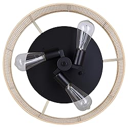Canarm Bellamy 3-Light Boho Flush Mount, Natural