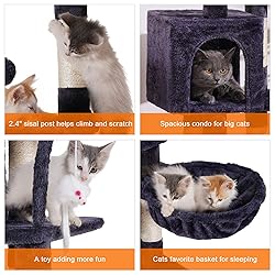 Heybly Cat Tree with Toy, Cat Tower Condo for