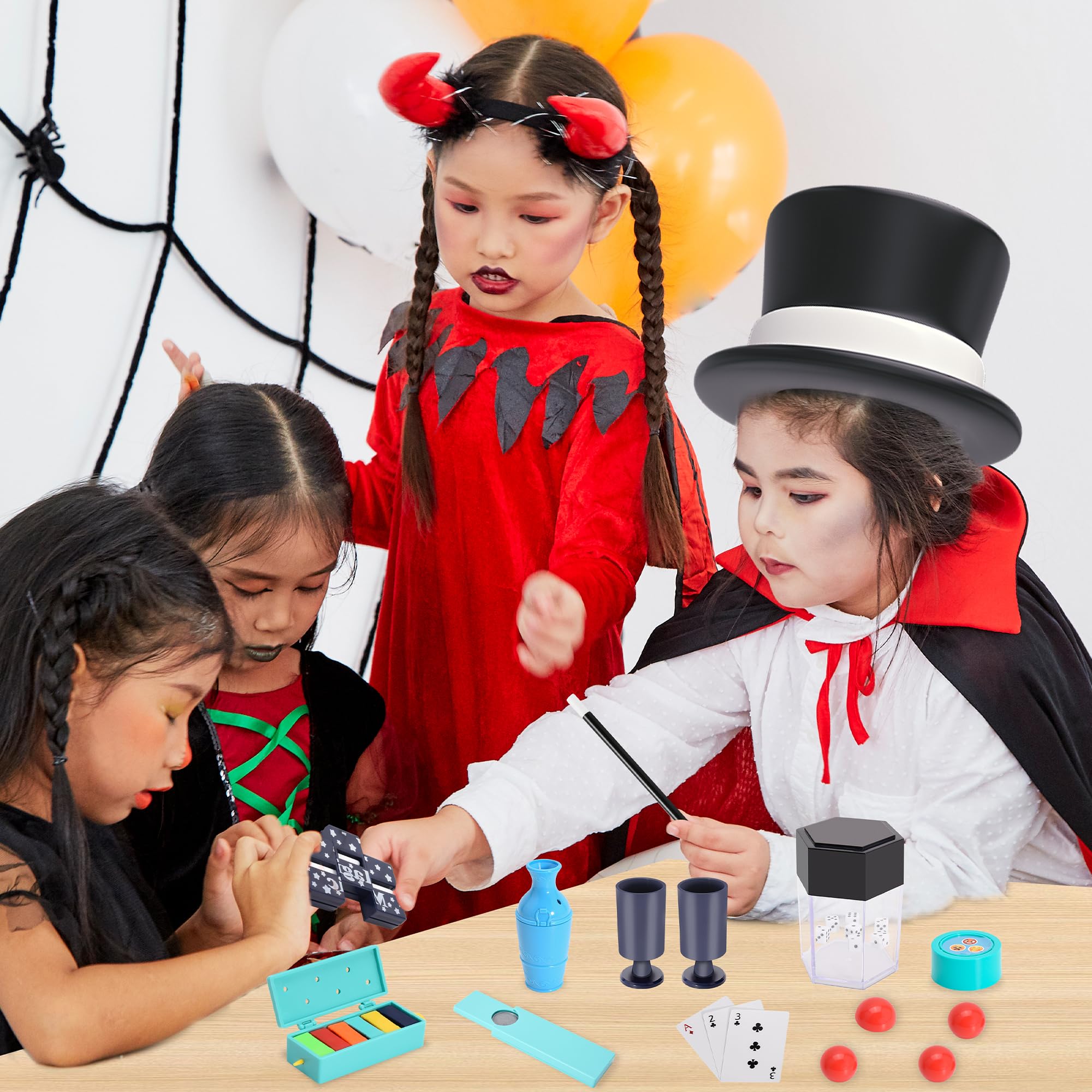 Nicella Magic Kit - 200+Magic Tricks for Kids Age 6-8, Magic Set with Manual and Video for Beginners and Kids, Christmas Halloween Birthday Gifts Toys for Ages 6 7 8 9 10 11 12 Years Old Boys Girls