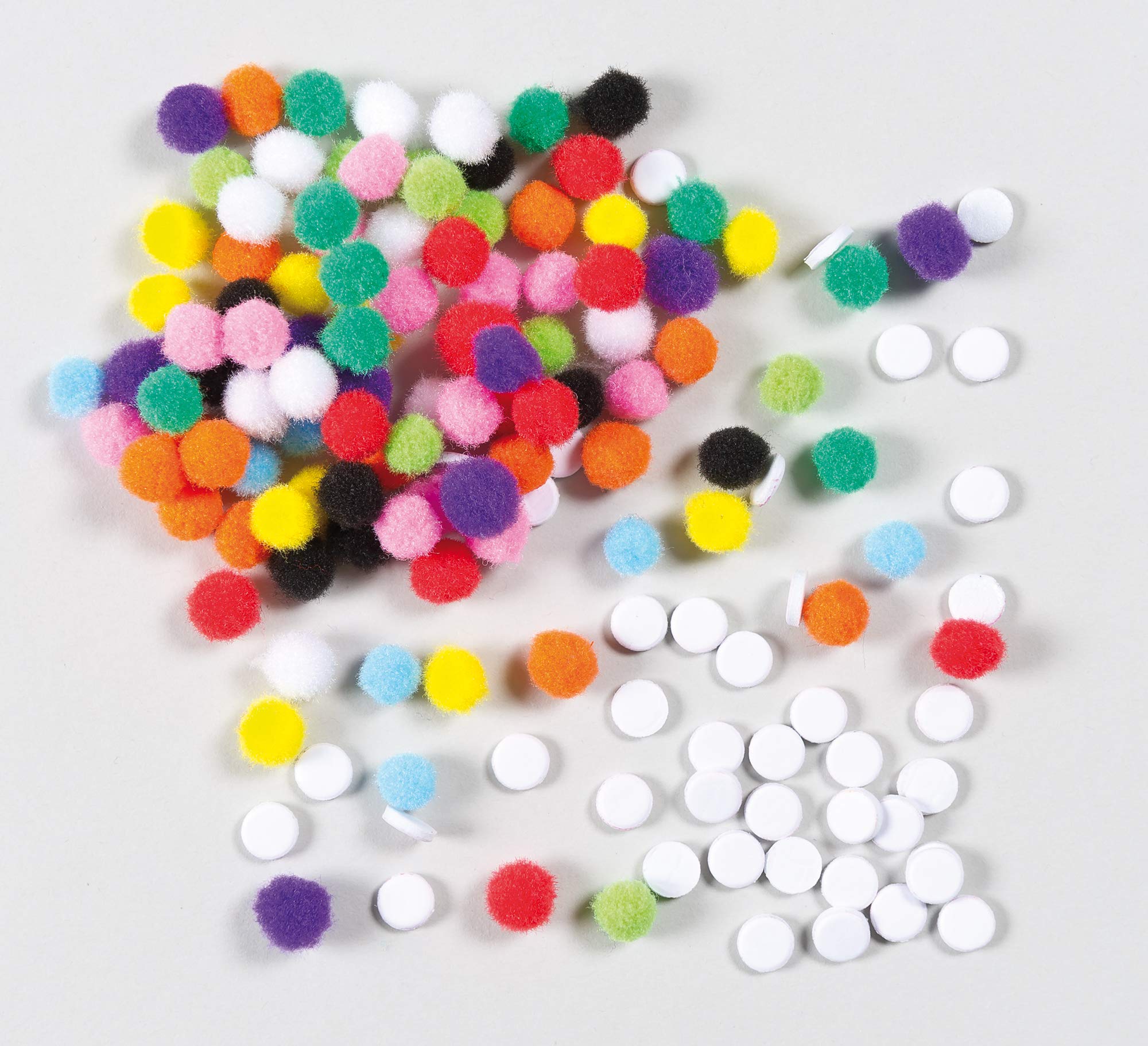 Baker Ross AF125 Self-Adhesive Pom Poms (Pack of 200)