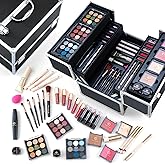 Color Nymph Makeup Sets for Teens Girls Women, Professional Makeup Kits All In One Makeup Set Storage Train Case, Beginner Full Cosmetics Kit with Eyeshadow Blush Lipstick Lipgloss Mascara etc Black