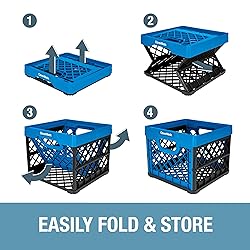 CleverMade Collapsible Milk Crate, Neptune