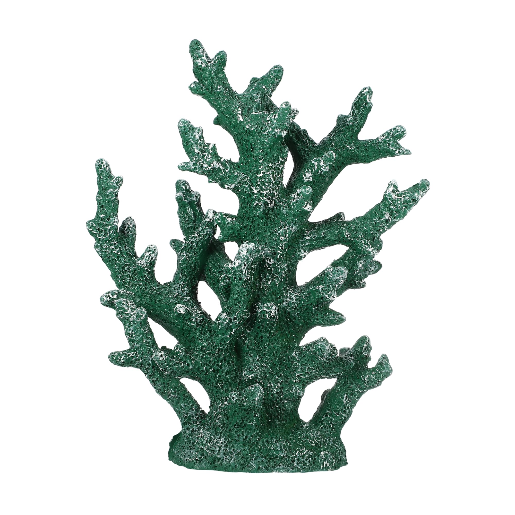 CAPASTEC Artificial Coral Decor, Coral Decorations for Aquarium, Resin Coral Ornaments, Resin Coral Statue Home Decor, 7.48"x2.36"x9.45", Green