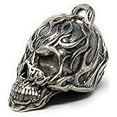 Bravo Bells Flame Skull Bell - Motorcycle Biker Bell Accessory or Key Chain for Good Luck on the Road