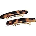 France Luxe Mini Rectangle Barrette, Tokyo, Set of 2 - Classic French Design For Everyday Wear