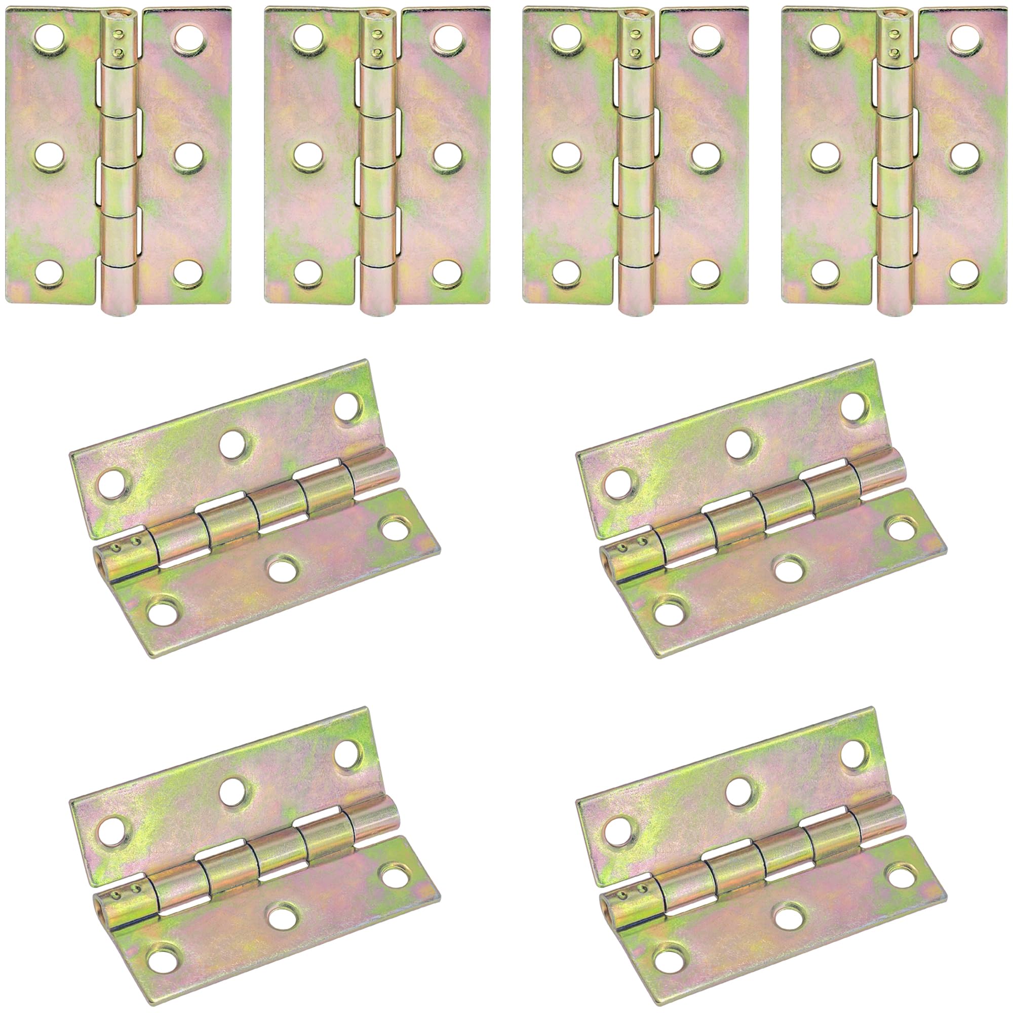 8 PCS 2.5-inch Door Hinges, Bearing Hinges for Small Furniture Doors (Colored Zinc)