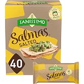 Sanissimo Salt Salmas Crackers, 40 pc / 0.63 oz Box | Gluten Free, Non-GMO Verified, Kosher, No Artificial Flavors, No Artificial Preservatives, Vegan
