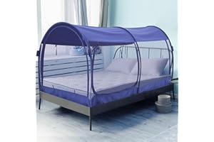 Alvantor Mosquito Net Bed Canopy Bed Tents Dream Tents Privacy Space Full Size Sleeping Tents Indoor Pop Up Portable Frame Breathable Cottage Navy (Mattress Not Included)