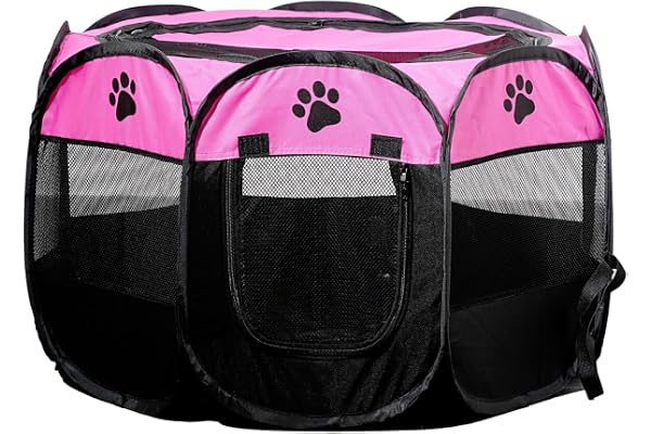 SENCONE Portable Pet Playpen for Cats, Kittens, Puppies, Indoor/Outdoor, S | Pop-Up/Fold-Flat Tent for Storage/Travel • Play