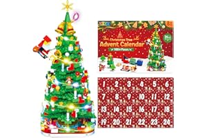 ZIZZ 2025 Christmas Gift for Girl, White Elephant Gift Exchange, Christmas Tree Building Toy Set with LED Light - 1100+ Christmas Building Block for Teen Boys Girls Gifts