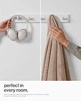 LARHN White Coat Hooks Wall Mounted Rack with 5 Hooks 43 cm All Fixings Included view 5
