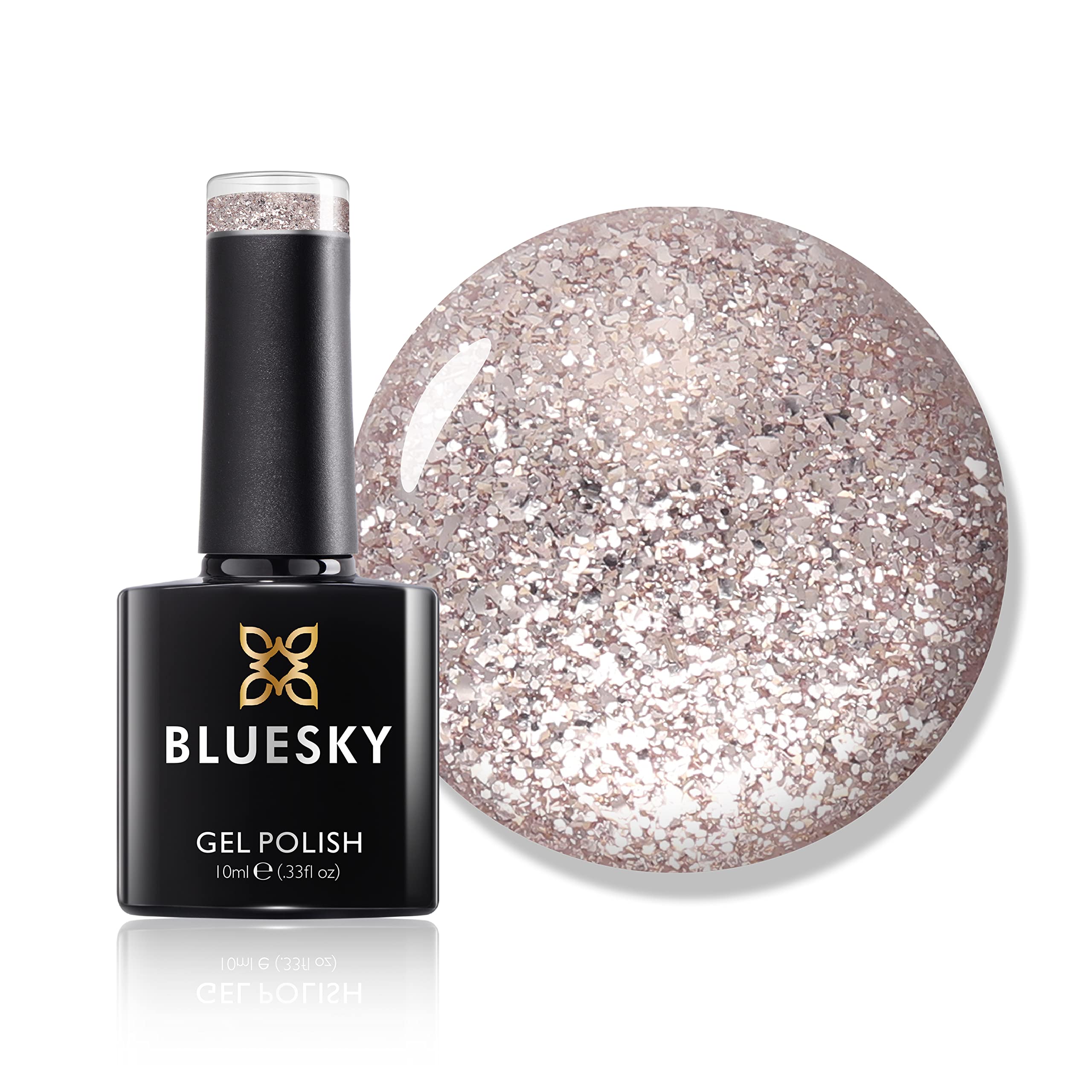 Bluesky Gel Nail Polish, Platinum 08, Crystal Clear, 10 ml Long Lasting, Chip Resistant, 10 ml (Requires Drying Under UV LED Lamp)