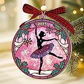 Dance Ornament – Dancer Ornaments for Christmas Tree, Unique Dance Ornament 2025 Gifts for Dancers, Ballet Christmas Ornament and Decor Gift Wood Acrylic 2 Layers Xmas Ornaments