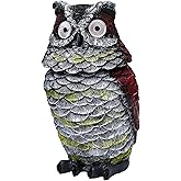 A.F.N.A.L Owl Outdoor Statue with Solar Light Garden Decoration Gift for Patio, Backyard & Lawn, Owl Waterproof Resin Sculpture Ornament with Glowing Eyes, 8.3" H