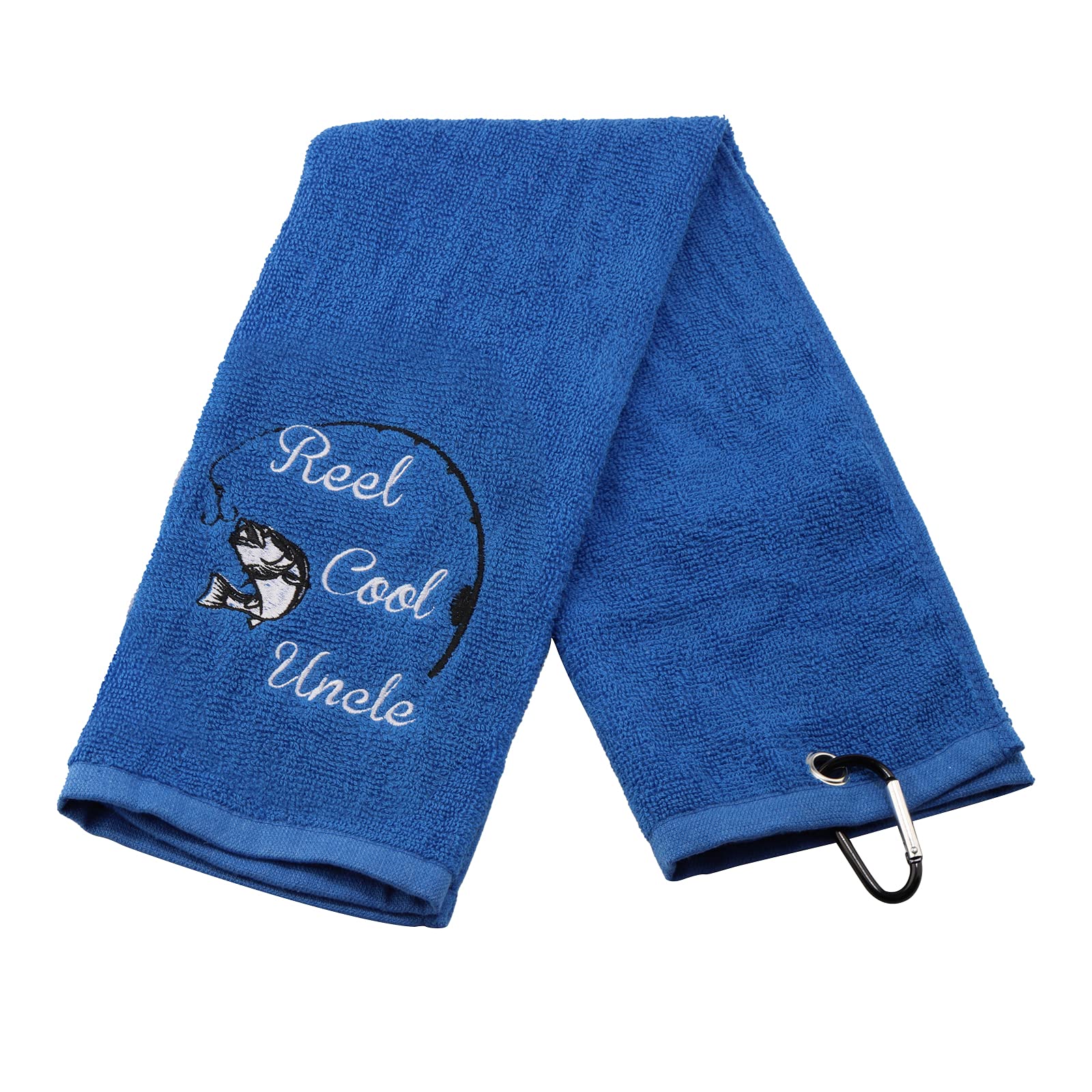 Uncle Fishing Towel Fisherman Gift Reel Cool Uncle Embroidered Towel with Clip (Reel Cool Uncle)
