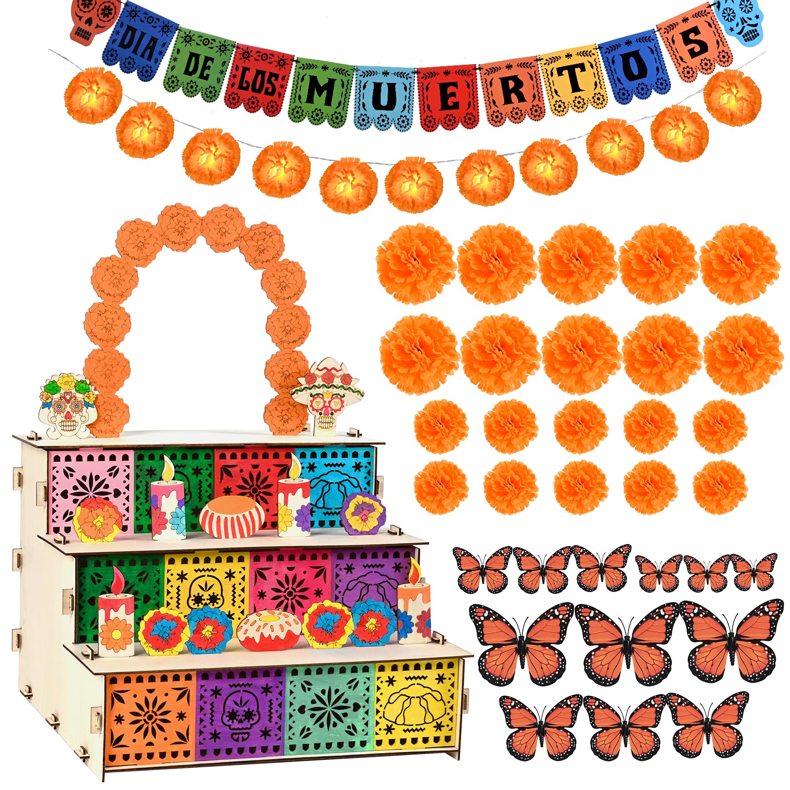 Mua Dia De Los Muertos Altar Ofrenda, Wooden Day of The Dead Altar with ...