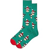 Hot Sox Men's Moose Head Socks 1 Pair, Green, Men's 10-13 Shoe
