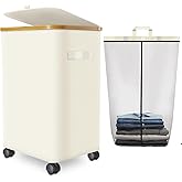 Laundry Hamper with Wheels, 75L Rolling Laundry Basket with Lid | Clothes Hampers for Laundry with Inner Bag, Dirty Clothes Hamper for Bedroom, Dorm, Bathroom, Laundry Room