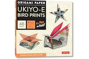 Origami Paper 8 1/4 (21 cm) Ukiyo-e Bird Print 48 Sheets: Tuttle Origami Paper: Double-Sided Origami Sheets Printed with 8 Di