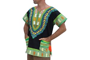 RaanPahMuang Plus Big Size Shirt Bright Africa Black Dashiki Cotton Broad Maxi