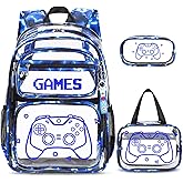 ACESAK Clear Backpack for Boys Girls - 3 Pcs Clear Heavy Duty with Lunch Bag - See Through Backpack Stadium Approved